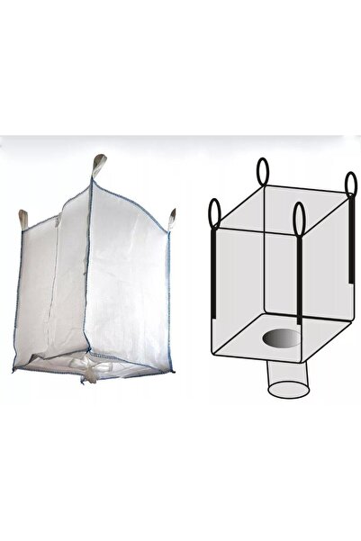 PRİVATE 1 Adet 90x90x120 CM Sanayi Tipi Big Bag Büyük Grit Çuval Alt Bacalı T...