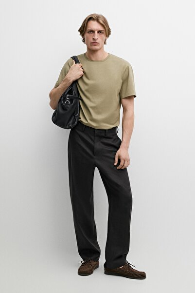 Massimo Dutti Omuz detaylı %100 pamuklu t-shirt