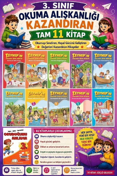 Ata Yayıncılık 3. Sınıf Okuma Alışkanlığı Kazandıran Okumayı Sevdiren Tam 11 ...