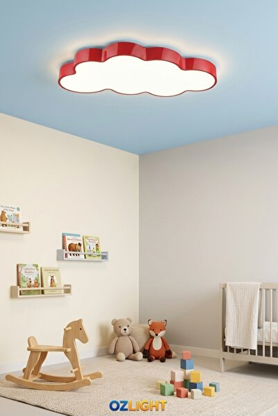OZLIGHT AYDINLATMA Modern Bulut Tasarım Çocuk Odası Tavan Lambası - 170W Yüks...