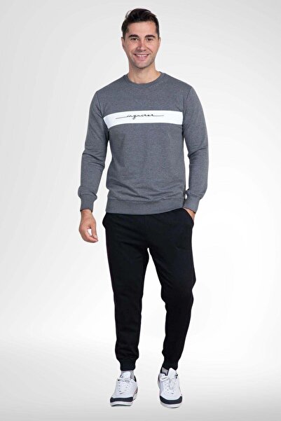 Mecit Pijama Комплект мъжка пижама Mecit 2910 Сив трикотажен спортен модел с ...