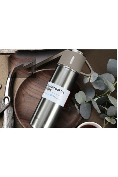 TERMOS 500ml Gift Box Set Bottle with 2 Cups Double Layer Stainless Steel Vacuum Coffee Cup