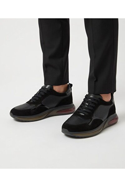 Marco Branchini Men's Black Genuine Leather Lace-Up Casual Shoes Light Sole O...