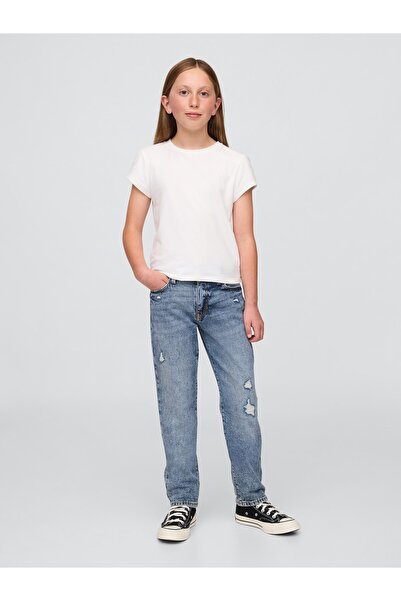 GAP Kız Çocuk Mavi Distressed Girlfriend Washwell™ Jean Pantolon