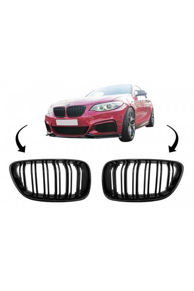 tuningset Grile Centrale compatibile cu BMW Seria 2 F22 F23 F87 2014+ cu Band...