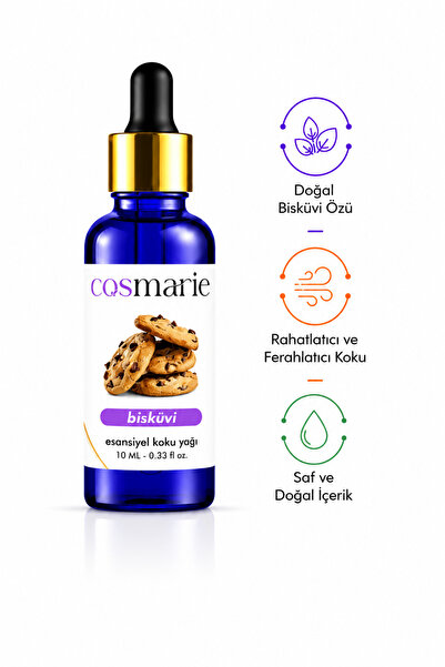 Cosmarie Bisküvi Esansiyel Uçucu Koku Yağı Buhurdanlık Yağı Difüzör Esansı 10ml