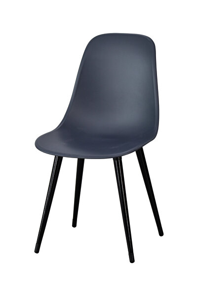 VİLİNZE Eames Siyah Ahşap Ayak Plastik Füme Sandalye