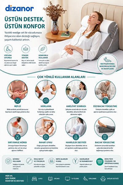 Dizanor FlexRest 10 u 1 Arada Destek Yastığı, , Bel, Sırt, Diz ve Bacak Minderi