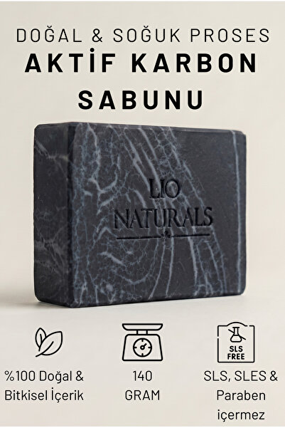 LIO NATURALS Doğal Aktif Karbon Sabunu Siyah Nokta Eğilimli Ciltler İçin Deri...