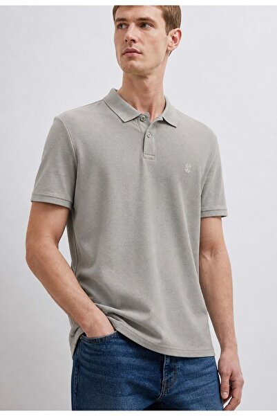 Mavi M0613287 Tricou cu logo siglă și guler polo pentru bărbați, BEJ