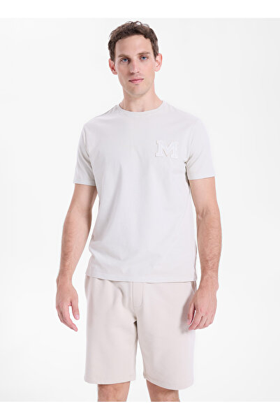 Mustang Taş Erkek Relaxed Baskılı T-Shirt M6SM-TST1544