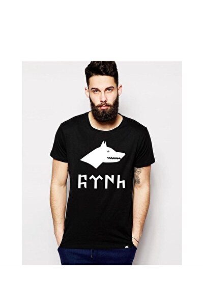 Tshirthane Göktürk Wolf crna muška majica