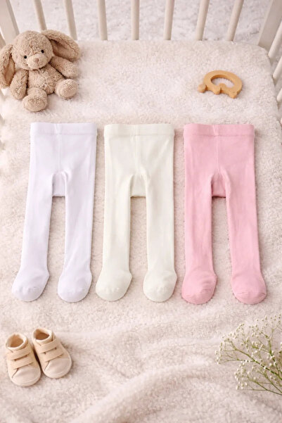 Apptakı Kız Bebek Pamuklu Külotlu Çorap 3’lü Paket (0-24 Ay) - KCP0001