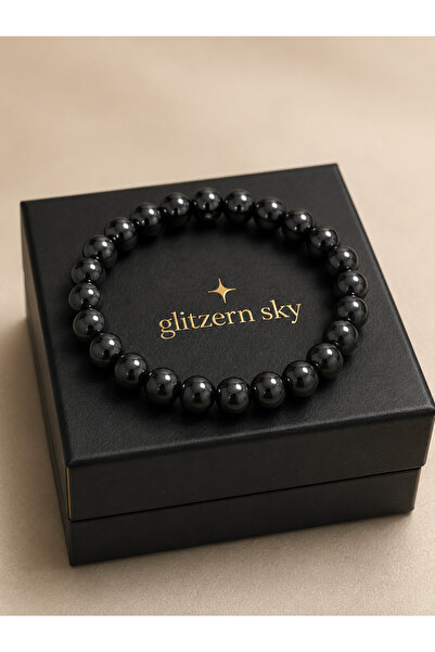 nss sky rock 8mm Globe Cut Hematite Natural Stone Bracelet 15-16 cm Stylish a...