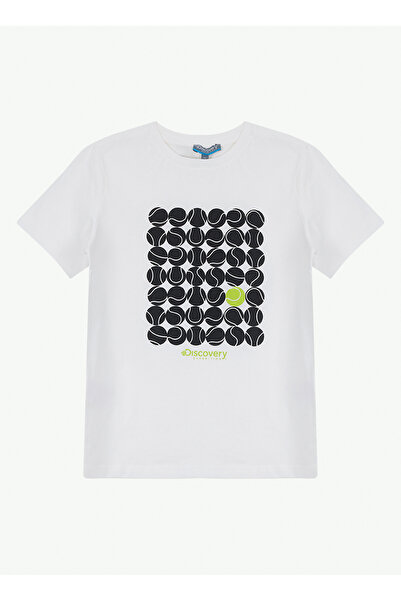 Discovery Expedition Kırık Beyaz Erkek Çocuk Baskılı T-Shirt D6SB-TST3050