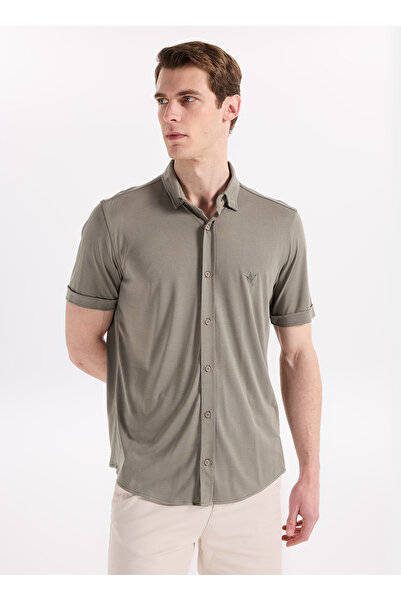 Fabrika Haki Erkek Slim Fit Gömlek F6SM-GML 2605