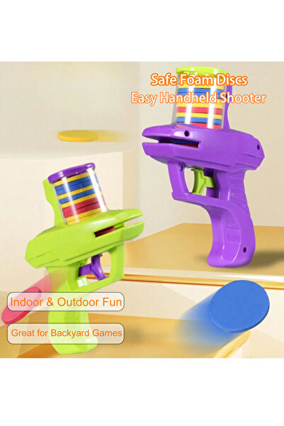 Choice green 1pc Foam Disc Launcher Flying Disc Handheld Shooter Indoor Shoot...