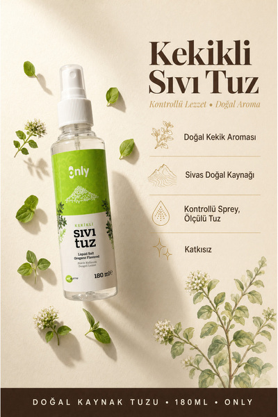 NETGURME Kekikli Sıvı Tuz Sprey 180 ml Doğal Kekik Aromalı Pratik Kullanım