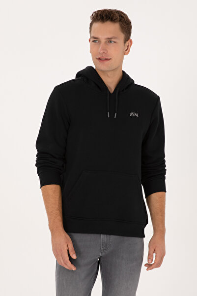 U.S. Polo Assn. Men's Regular Fit Hooded Fleece-Lined Black Basic Sweatshirt ...