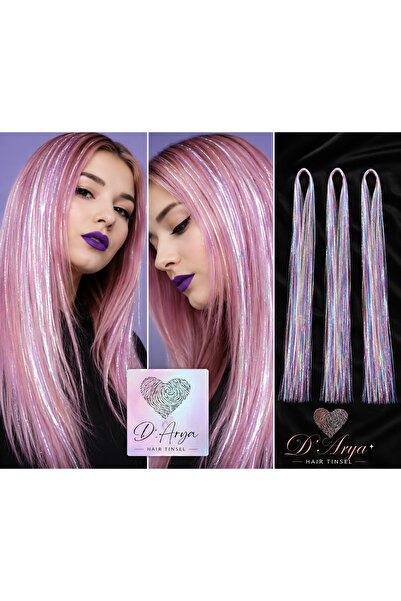 Darya DD290 Işıltışı Pembe Beyaz Shinning White Aurora Tinsel Saç Işıltısı