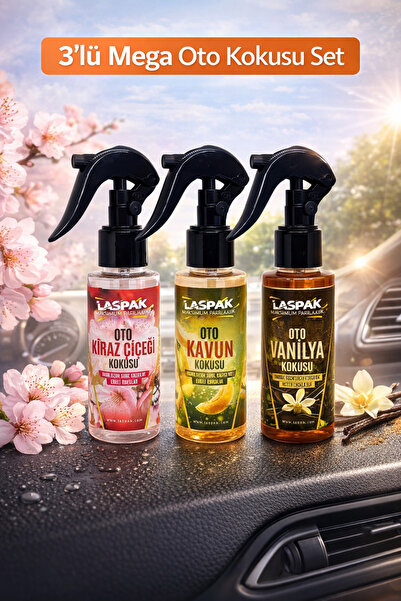 LASPAK 3'lü Premium Oto Koku Seti Kalıcı Yoğun Esans (3*100 ML)