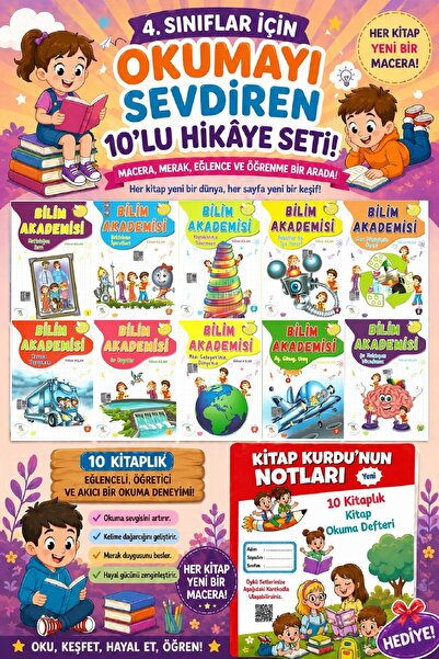 5 Renk Yayınları 4 .Sınıf Öğrencileri İçin Zevkle Okuyacağı 10 lu Hikaye Seti...