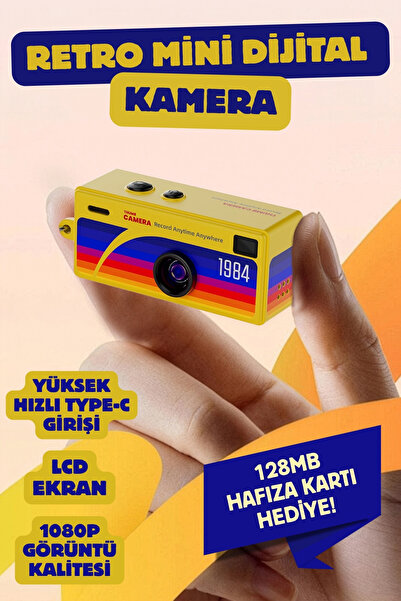 Nandy Home Mini Dijital Retro Kamera - Selfie Video Vlog Kamerası Mini Fotoğr...
