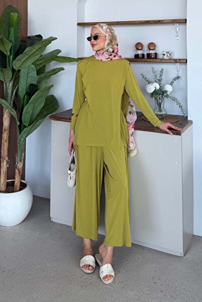 Şulemoda Giyim Katar Sandy takım Yağ Yeşili