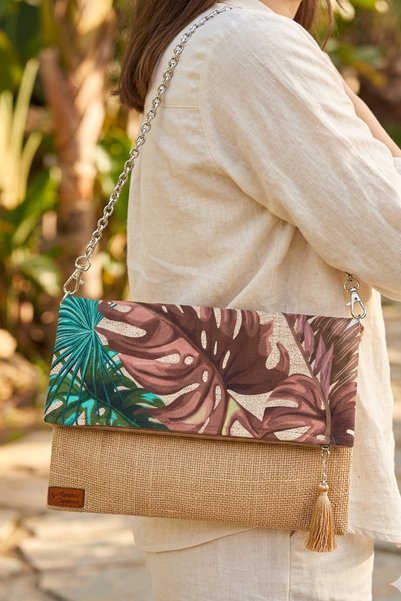 Ju Yaratıcı Tasarım Women's Portfolio & Clutch & 0Muz Bag Beige Blue