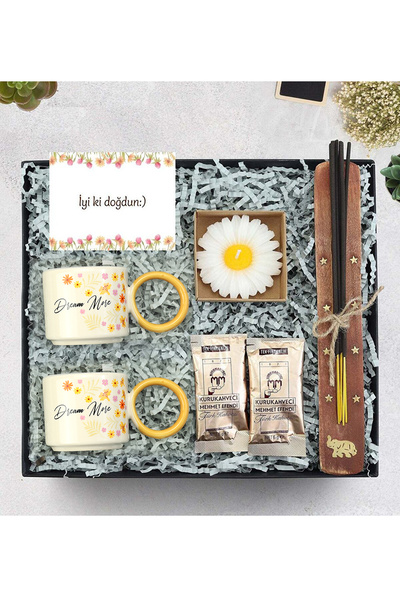 Theikonstore 2'li Seramik Kupa & Tütsü & Kraft Papatya Mum & 2'li Mehmet Efen...