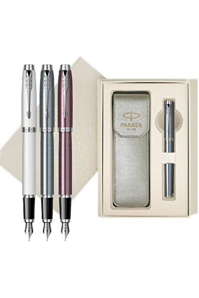 Parker Set Pen + Box with Case IM Royal White CT