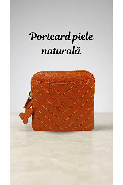 OEM Portcard slim din piele naturală, suport carduri cu fermoar cardholder(25)