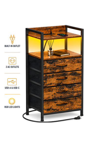 Kdhome Noptiera Lumina KD Home LumiRest, 4 prize, 2 prize USB, USB/Type C, LE...