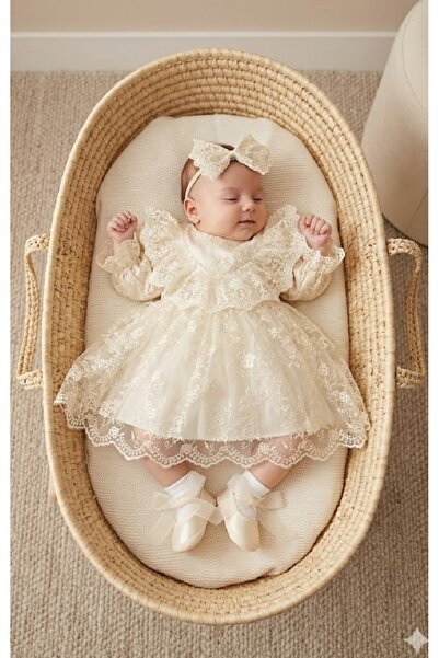 PARK BEBE kız bebek 0/3-3/6 AY ORKİDE MEVLÜTLÜK SET dantel detaylı