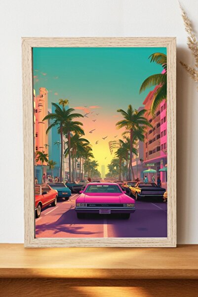 Luna Marissa Μοντέρνα αφίσα Gta Vice City - Αφίσα παιχνιδιών από γυαλιστερό χ...