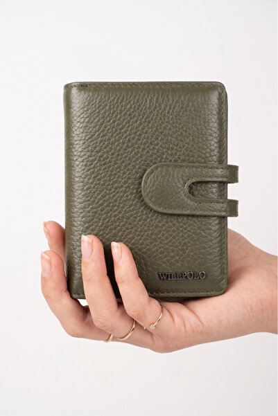 willpolo Genuine Leather Black Women's Wallet Card Holder with Coin Compartment