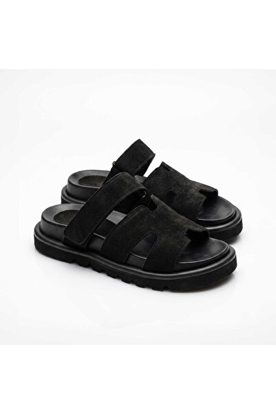 SİBA SHOES شبشب نسائي من الجلد الطبيعي من EOS مع تفاصيل فيلكرو