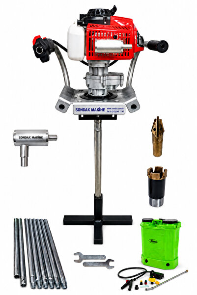 İst Tek PROFESYONEL BENZİNLİ KAROT VE EL SONDAJ MAKİNASI 5,5 HP 5 METRE SET S...
