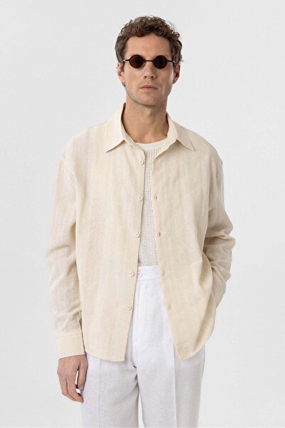 Antioch Stone Textured Jacquard Cotton Men's Shirt