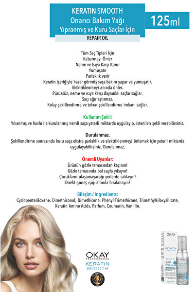 OKAYPROFESSIONNEL Okay Prof. Keratın Smooth Haır Serum 125 ml