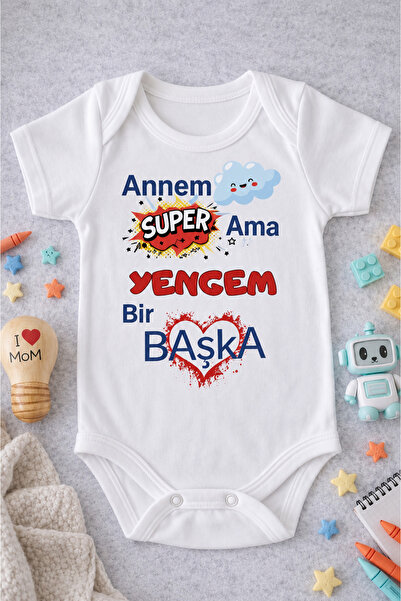 EYDUBABY بدلة أطفال مطبوعة بتصميم YENGE YAZILI ZIBIN ANNE YAZILI BEBEK ZIBIN