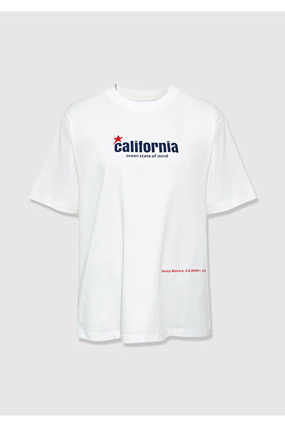 Mavi California Printed Ecru T-Shirt Regular Fit / Normal Cut 1613894-70057