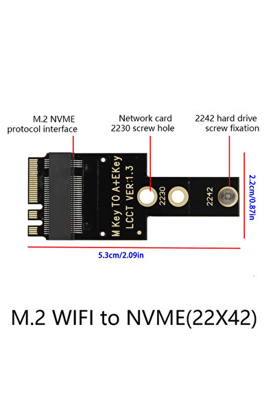 Choice1 بطاقة شبكة لاسلكية واي فاي M.2 مقاس 22x42 مع محول A+E KEY لمحرك الأقر...