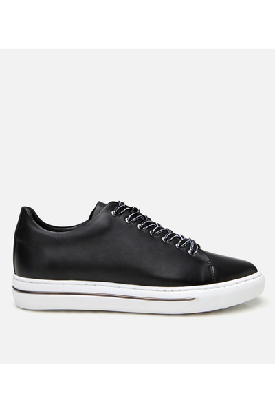 Hotiç Men's Leather Black Casual Shoes