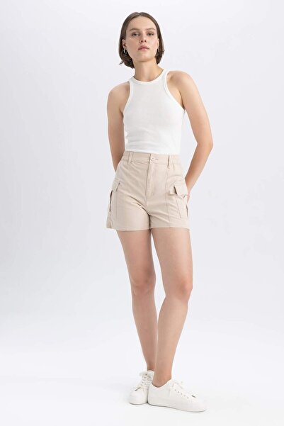 DeFacto Regular Fit Normal Bel Poplin %100 Pamuk Şort A3689AX23SM