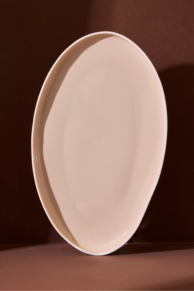 Perotti Roma Beige Porcelain Boat Plate 31.4X19X3.1 cm