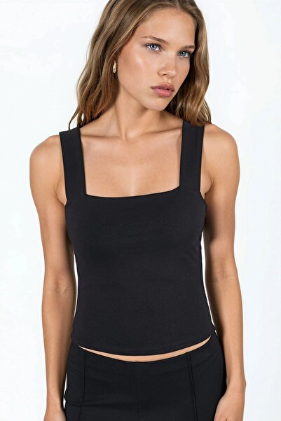 Hiccup Square Collar Knitted Top