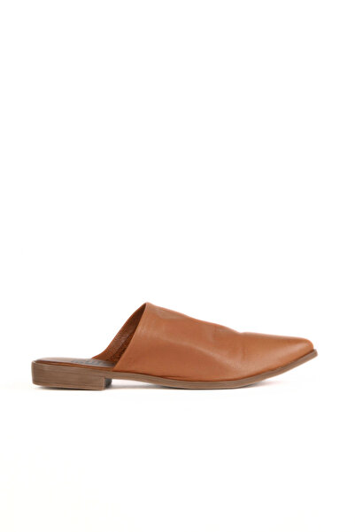 Bueno Shoes Balerini plati de damă din piele întunecată maro 01wn0124