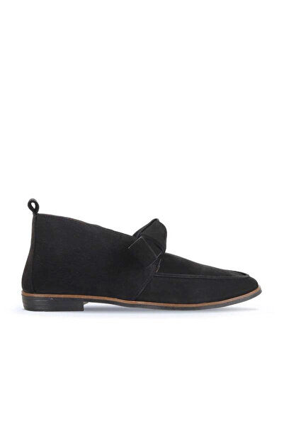 Bueno Shoes Μαύρες γυναικείες φλατ μπότες Nubuck 01wd3502