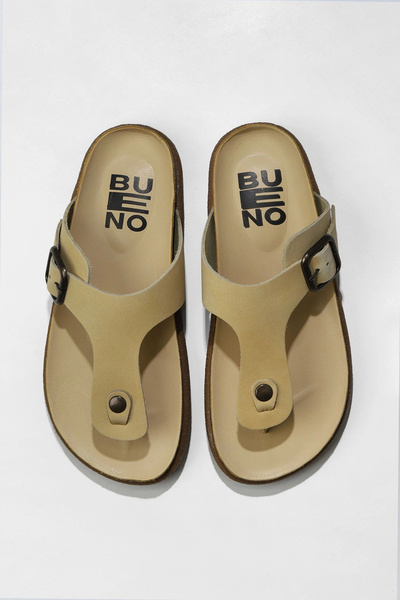 Bueno Shoes Γυναικείες παντόφλες Yellow Nubuck - Flip Flops, 01ws11002